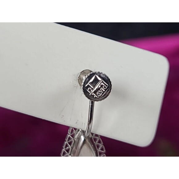 B. David Clear Rhinestone Dangling Clip-on Earrings - Picture 8 of 10